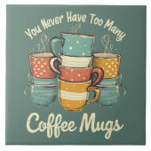 Retro Coffee Tasse Stack Illustration Fliese (Vorderseite)