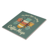 Retro Coffee Tasse Stack Illustration Fliese (Seite)