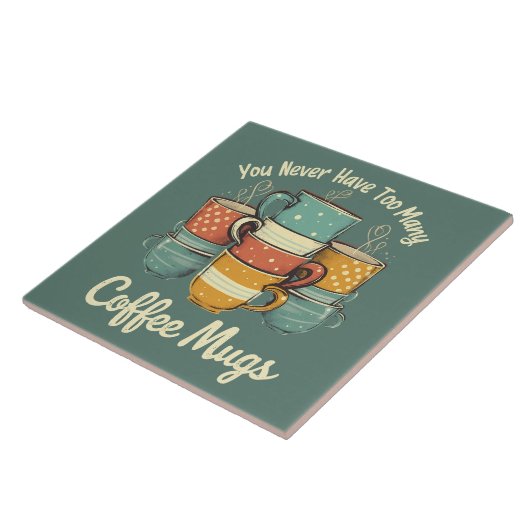 Retro Coffee Tasse Stack Illustration Fliese (Seite)