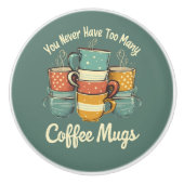 Retro Coffee Tasse Stack Illustration Keramikknauf (Vorderseite)