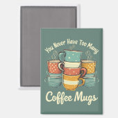 Retro Coffee Tasse Stack Illustration Magnet (Vorderseite/Rückseite)