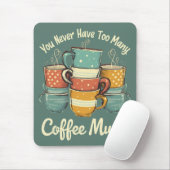 Retro Coffee Tasse Stack Illustration Mousepad (Mit Mouse)