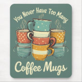 Retro Coffee Tasse Stack Illustration Mousepad (Vorne)