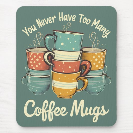 Retro Coffee Tasse Stack Illustration Mousepad (Vorne)