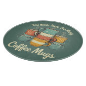 Retro Coffee Tasse Stack Illustration Schneidebrett (Ecke)