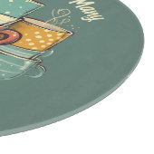Retro Coffee Tasse Stack Illustration Schneidebrett (Ecke)