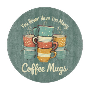Retro Coffee Tasse Stack Illustration Schneidebrett