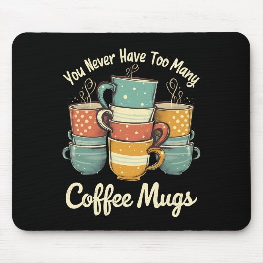 Retro Coffee Tasse Stack Vintages Design Mousepad (Vorne)