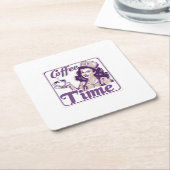 Retro Coffee Time Ad Rechteckiger Pappuntersetzer (angewinkelt)