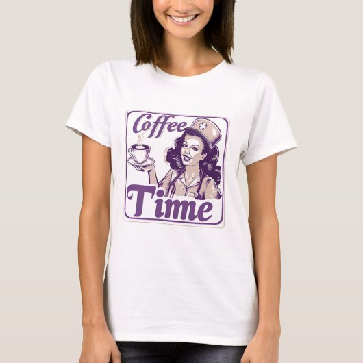 Retro Coffee Time Ad T-Shirt (Vorderseite)