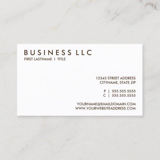 Retro COFFEE Visitenkarte (Rückseite)