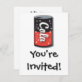 Retro-Cola-Design Einladung (Vorne/Hinten)