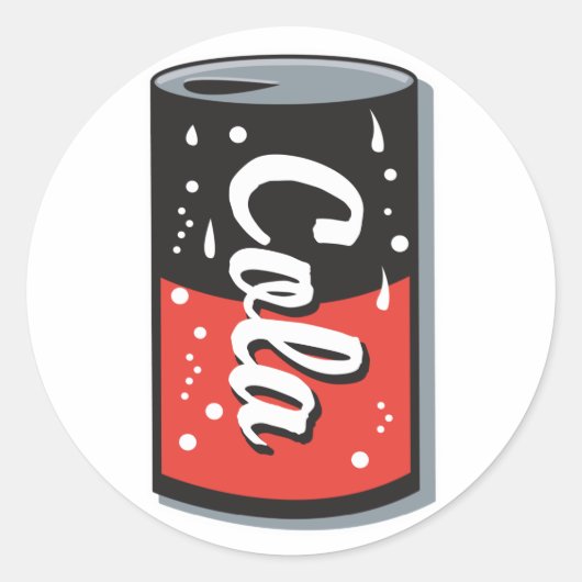 Retro-Cola-Design Runder Aufkleber (Vorderseite)