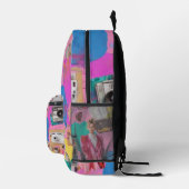 Retro Collage Backpack Bedruckter Rucksack (Rechts)