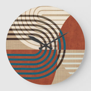 Retro Collage Wall Art: Folies Abstrakt Große Wanduhr