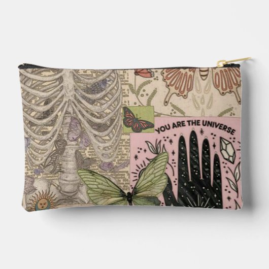 Retro Collage Zubehörtasche (Rückseite)