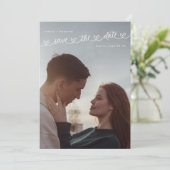 Retro College Verliebte Foto Hochzeit Save The Date (Stehend Vorderseite)