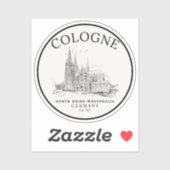 Retro Cologne Cathedral Germany Panorama Aufkleber (Blatt)