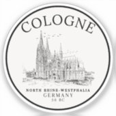 Retro Cologne Cathedral Germany Panorama Aufkleber (Vorderseite)