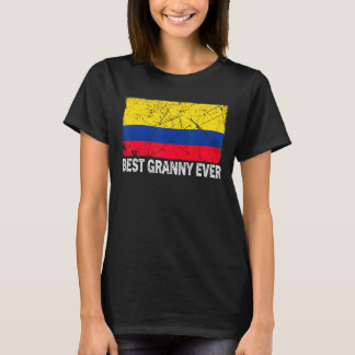 Retro Colombia Flag Beste Granny je Muttertag T-Shirt