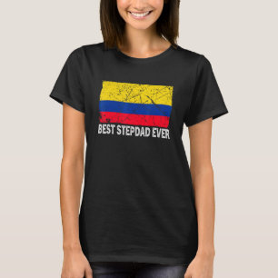 Retro Colombia Flag Beste Stepdad je Vater's Da T-Shirt