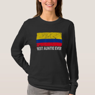 Retro Colombia Flag Beste Tante für jeden Mutterta T-Shirt