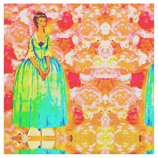 Retro Colonial Annie Fabric Stoff (Nahaufnahme)