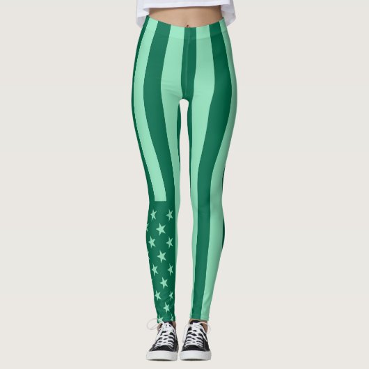 Retro Color American Flag #7 Leggings (Vorderseite)