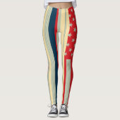 Retro Color American Flag #9 Leggings (Vorderseite)