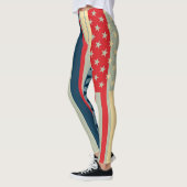 Retro Color American Flag #9 Leggings (Links)