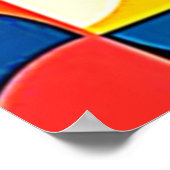 Retro Color Block Geometry Art Poster (Ecke)