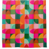 Retro Color Blocks Abstraktes Muster Mitte Jahrhun Duschvorhang (Vorderseite)