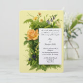 Retro Color Botanical Wildflowers Wedding Einladung (Stehend Vorderseite)