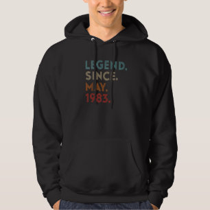 Retro Color Legend Seit Mai 1983 Vintag Geburtstag Hoodie