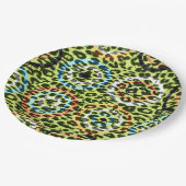 Retro Color Leopard Print Skin #106 Pappteller (Schrägansicht)