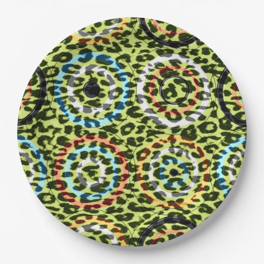 Retro Color Leopard Print Skin #106 Pappteller (Vorderseite)