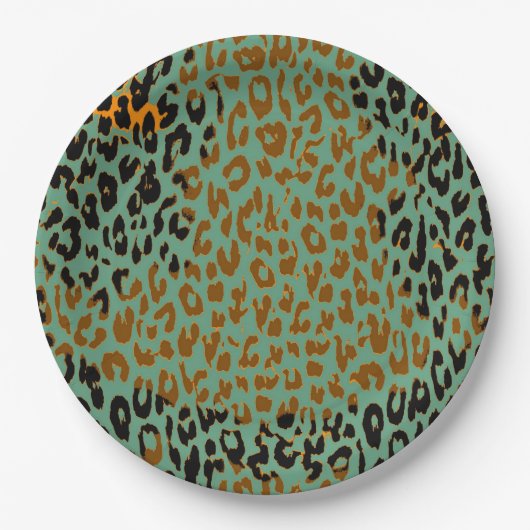 Retro Color Leopard Print Skin #24 Pappteller (Vorderseite)