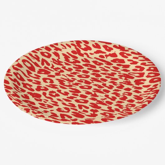 Retro Color Leopard Print Skin #53 Pappteller (Schrägansicht)