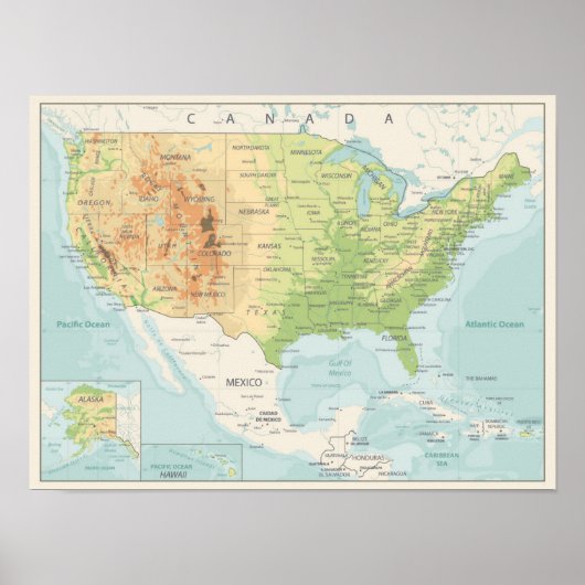 Retro Color Map of the World Poster (Vorne)