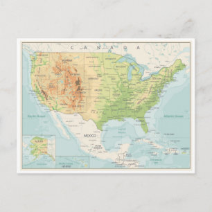 Retro Color Map of the World Postkarte