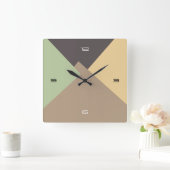 Retro Color Modern Geometric Pattern #10 Quadratische Wanduhr (Zuhause)