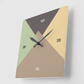 Retro Color Modern Geometric Pattern #10 Quadratische Wanduhr (Winkel)