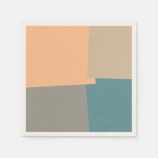 Retro Color Modernes geometrisches Muster Serviette (Vorderseite)