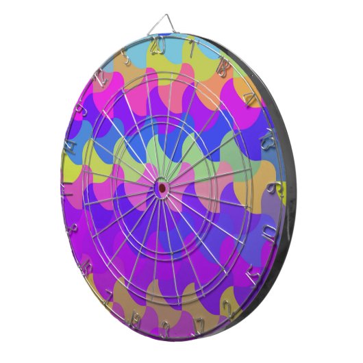 Retro Color nahtlose Musterkunst Dartscheibe (Vorderseite rechts)