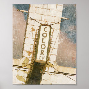 Retro Color TV Motel Vintages Signaturarchiv Poster