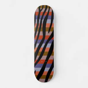 Retro Color Zebra Stripe Muster 6 Skateboard