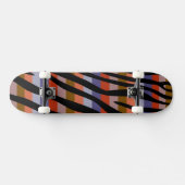 Retro Color Zebra Stripe Muster 6 Skateboard (Horizontal)