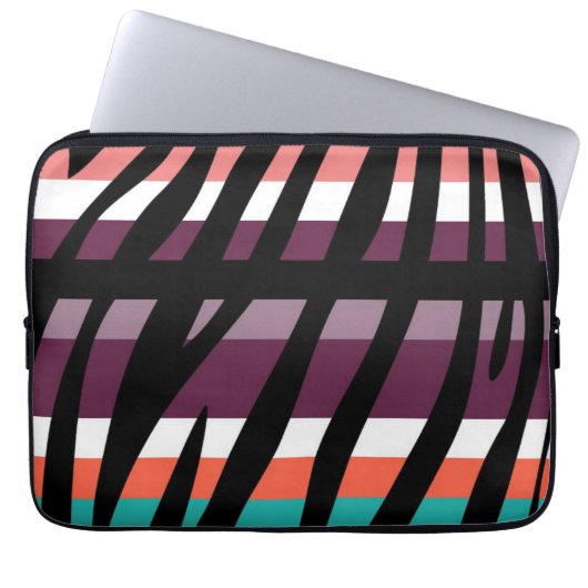 Retro Color Zebra Stripe Pattern 16 Laptopschutzhülle (Vorderseite)