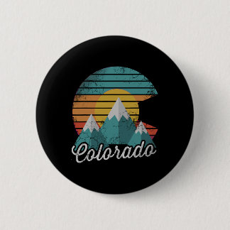 Retro Colorado Berge Zuhause Liebe Familienurlaub Button