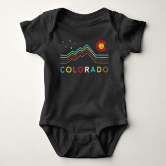 Retro Colorado Flag Rocky Mountain Souvenir Baby Strampler